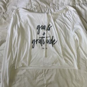 Tone it up goals + gratitude cropped hoodie